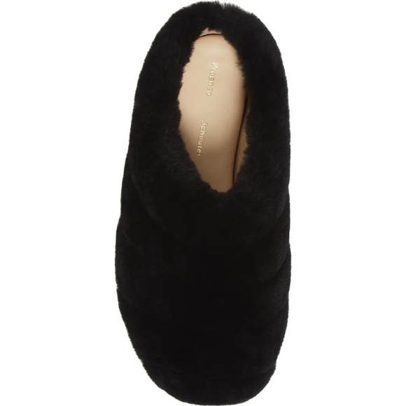 New Proenza Schouler Rondo Genuine Shearling Slip On Shoe Slide Black Fuzzy Sz 6 - Picture 5 of 14